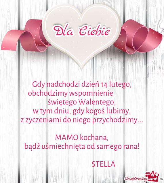 Obchodzimy wspomnienie     świętego Walentego