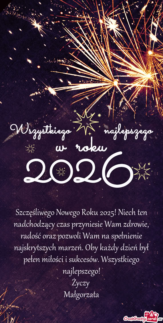 Oby każdy dzień był pełen miłości i sukcesów