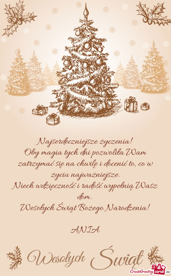 Oby magia tych dni pozwoliła Wam zatrzymać się na chwilę i docenić to, co w życiu najważniejs