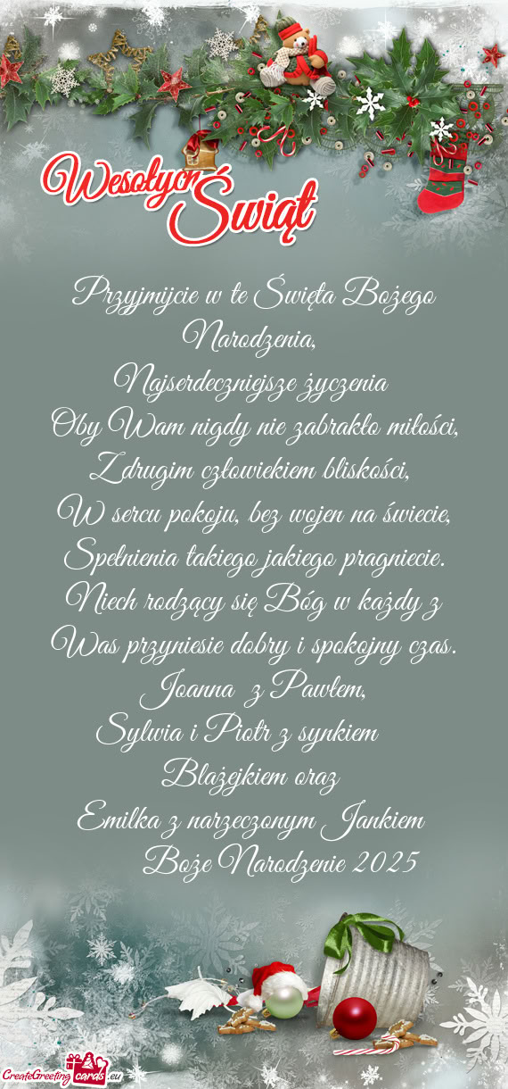 Oby Wam nigdy nie zabrakło miłości