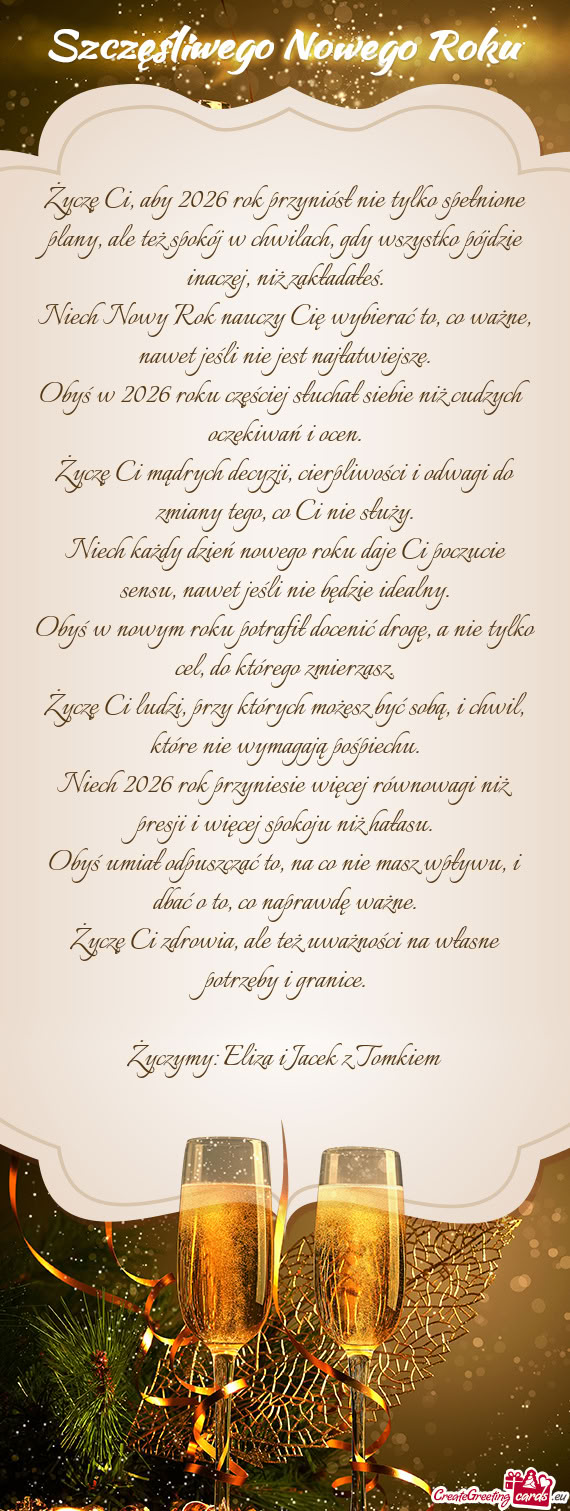 Obyś w 2026 roku częściej słuchał siebie niż cudzych oczekiwań i ocen