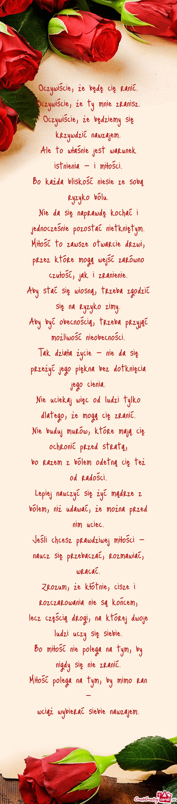 Oczywiście, że będę cię ranić