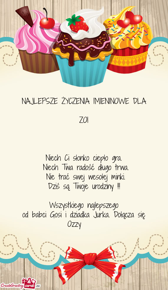 Od babci Gosi i dziadka Jurka. Dołącza się Ozzy🥰🥰🥰😊😘