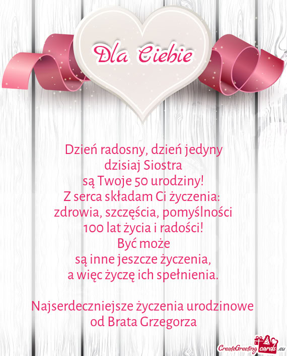 Od Brata Grzegorza