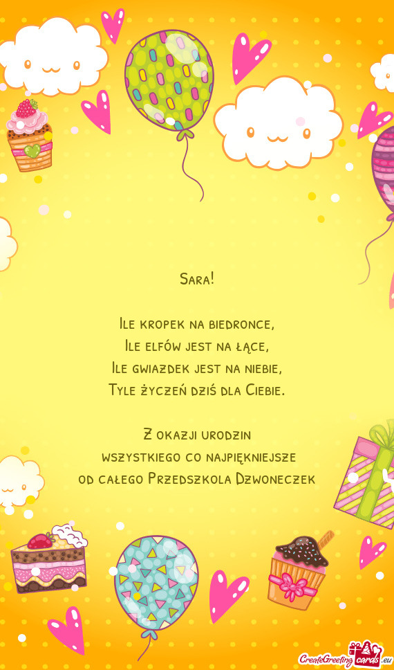 Od całego Przedszkola Dzwoneczek