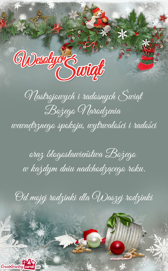 Od mojej rodzinki dla Waszej rodzinki