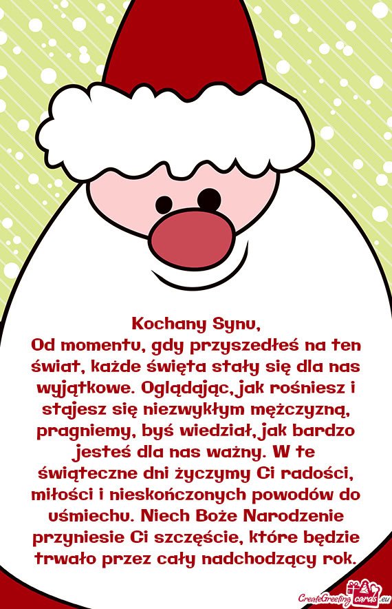 Od momentu, gdy przyszedłeś na ten świat, każde święta stały się dla nas wyjątkowe. Ogląda