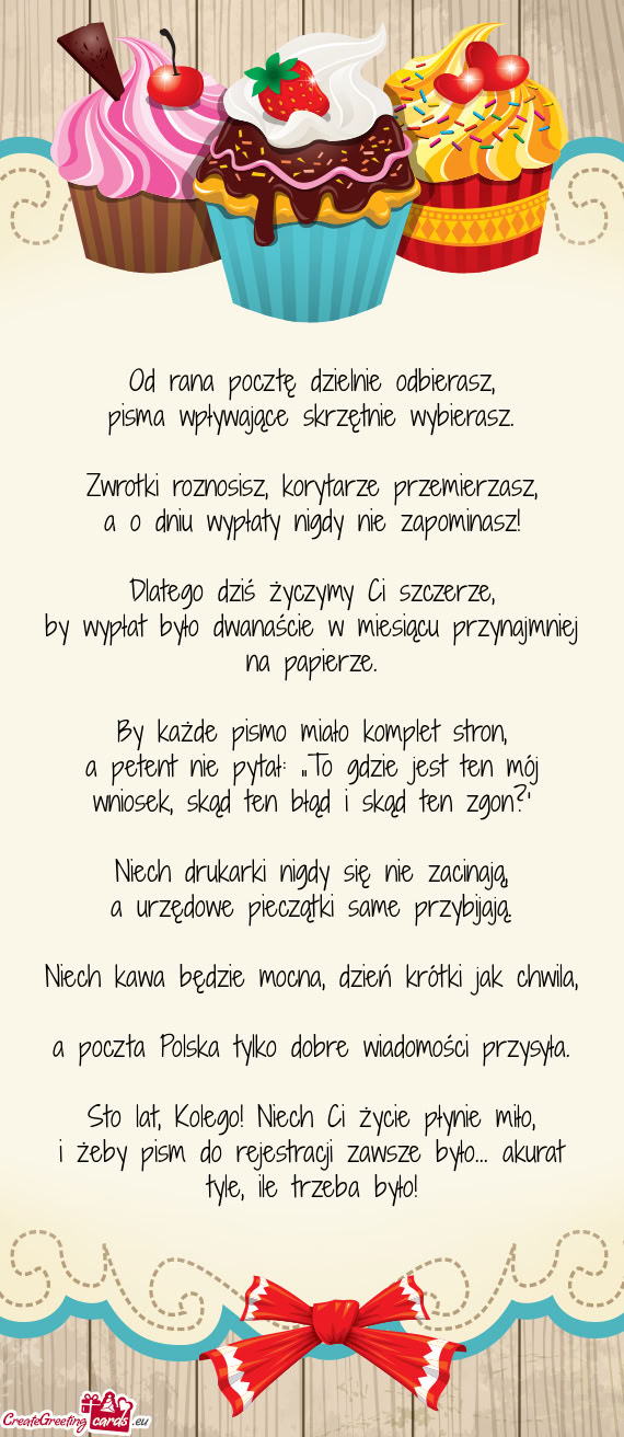 Od rana pocztę dzielnie odbierasz