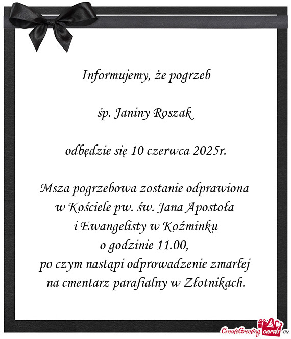 Odbędzie się 10 czerwca 2025r