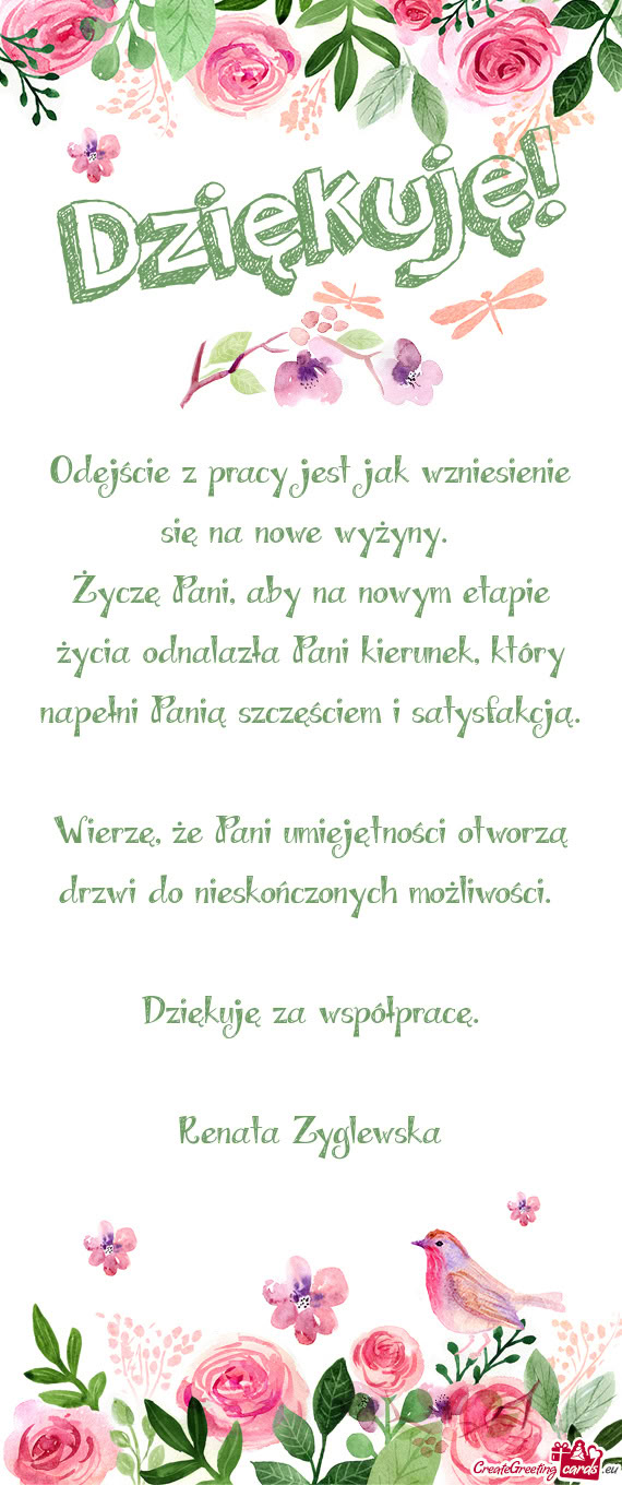 Odejście z pracy jest jak wzniesienie się na nowe wyżyny