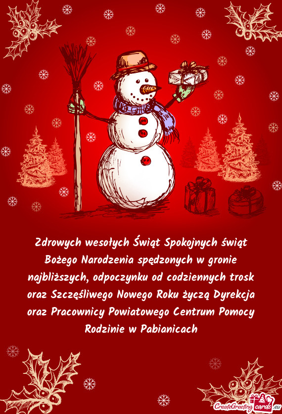 Odpoczynku od codziennych trosk oraz Szczęśliwego Nowego Roku życzą Dyrekcja oraz Pracownicy Po