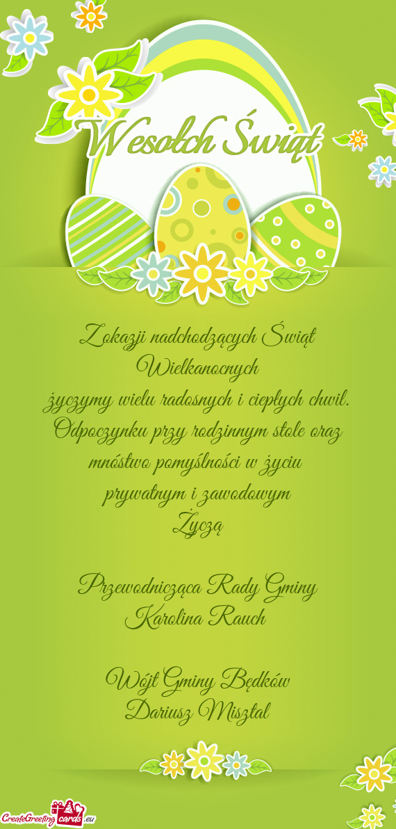 Odpoczynku przy rodzinnym stole oraz mnóstwo pomyślności w życiu