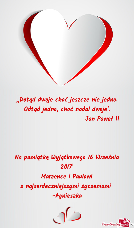 Odtąd jedno, choć nadal dwoje"