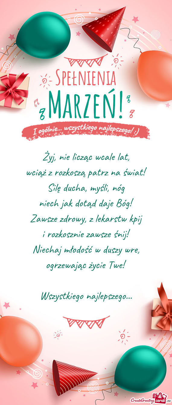 Ogrzewając życie Twe! Wszystkiego najlepszego