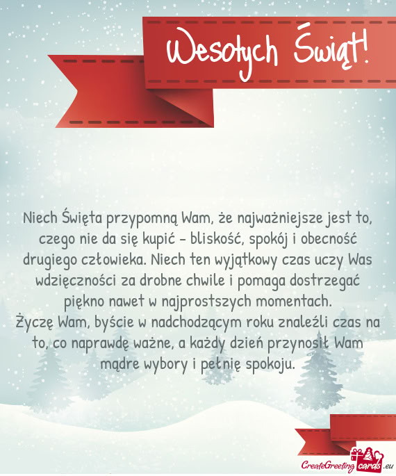 Okój i obecność drugiego człowieka. Niech ten wyjątkowy czas uczy Was wdzięczności za drobne