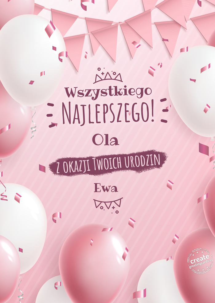Ola z okazji Twoich urodzin Ewa
