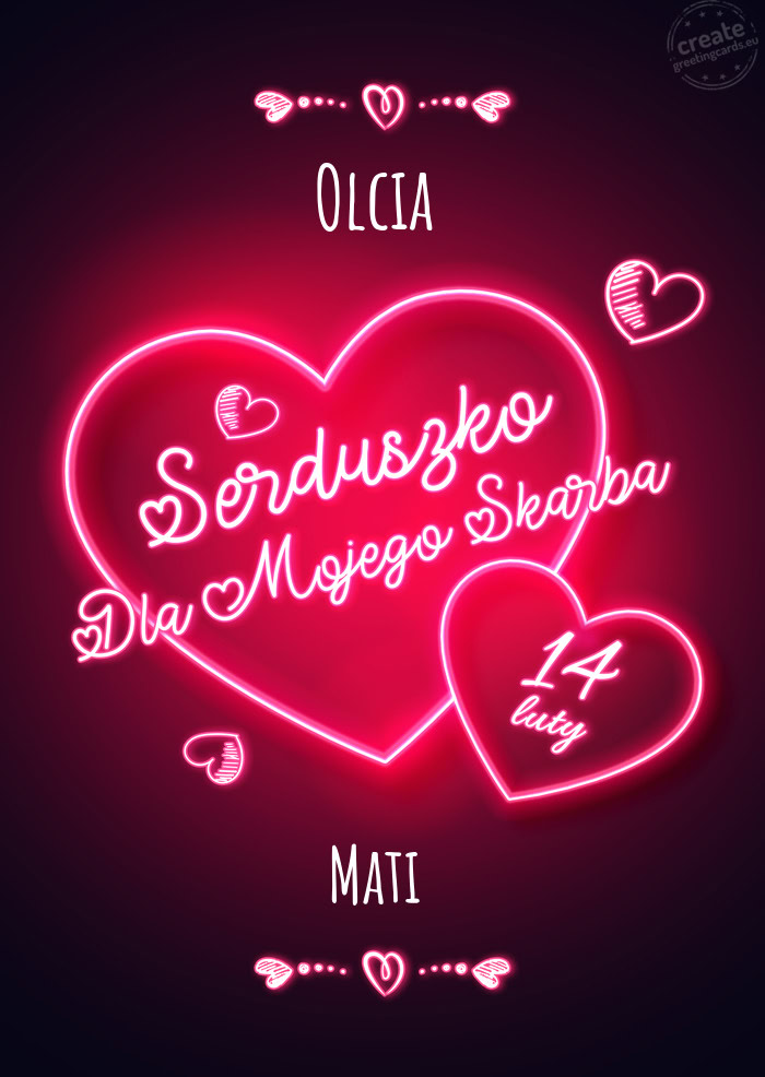 Olcia Serduszko dla mojego skarbka Mati