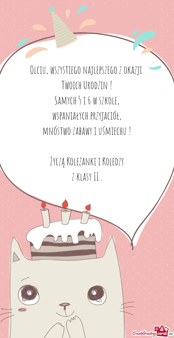 Olciu, wszystiego najlepszego z okazji