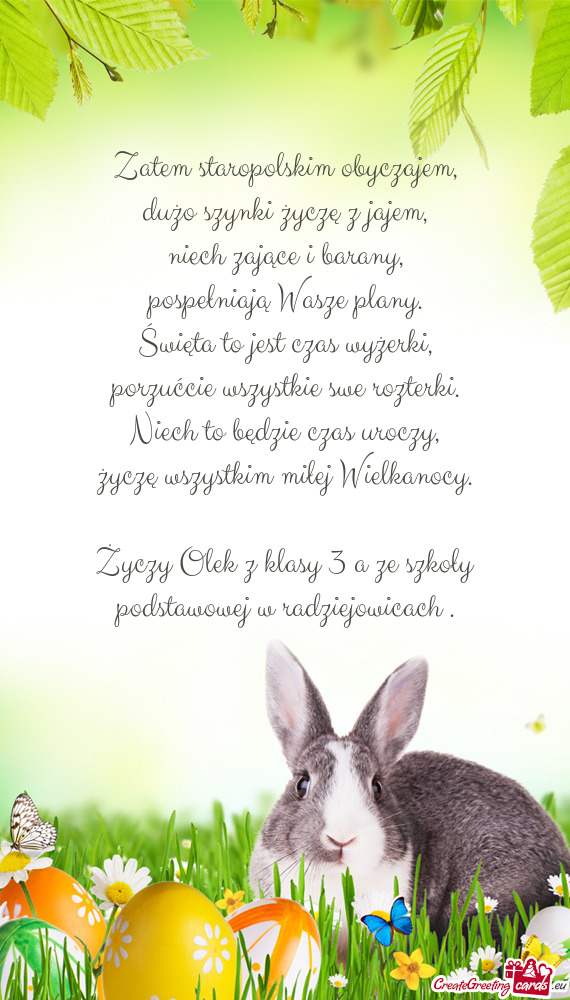 Olek z klasy 3 a ze szkoły podstawowej w radziejowicach