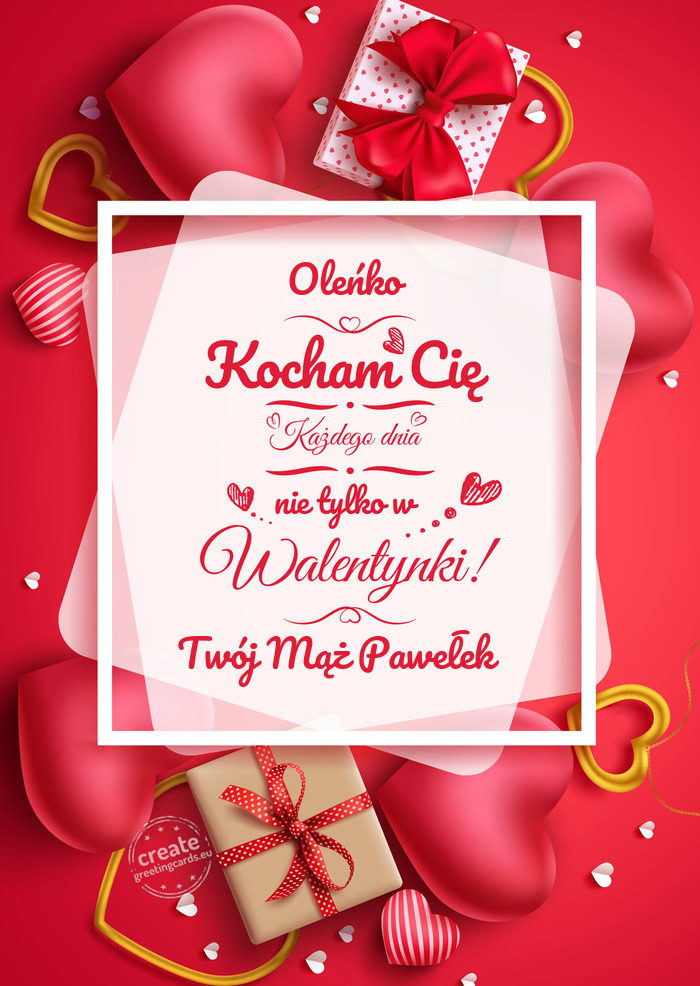 Oleńko Kocham Cię Twój Mąż Pawełek❤️