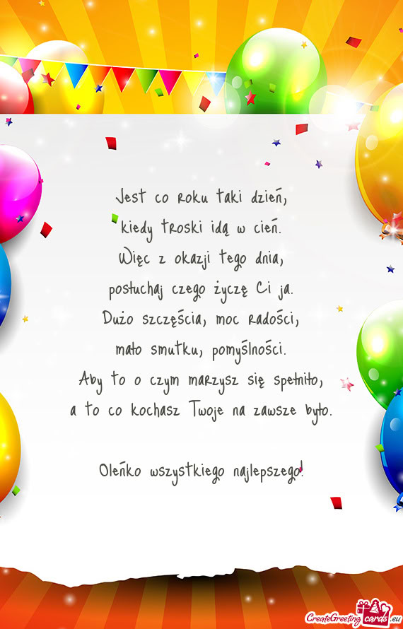 Oleńko wszystkiego najlepszego