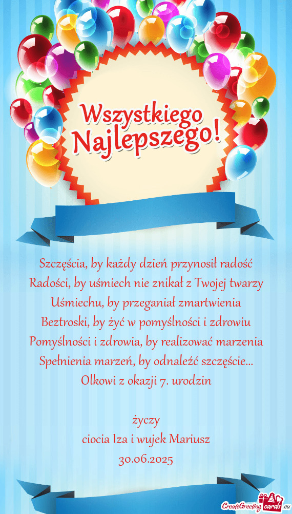 Olkowi z okazji 7. urodzin