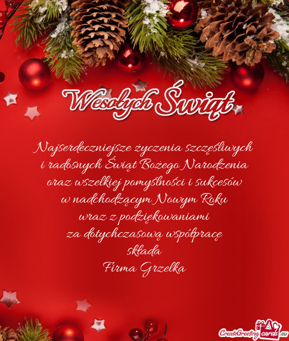 Ółpracę składa Firma Grzelka