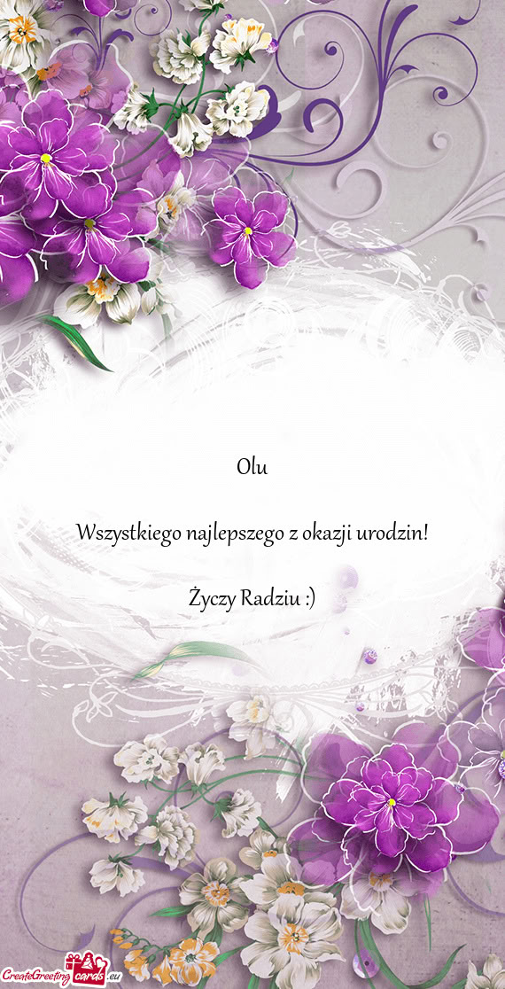 Olu Wszystkiego najlepszego z okazji urodzin! Radziu