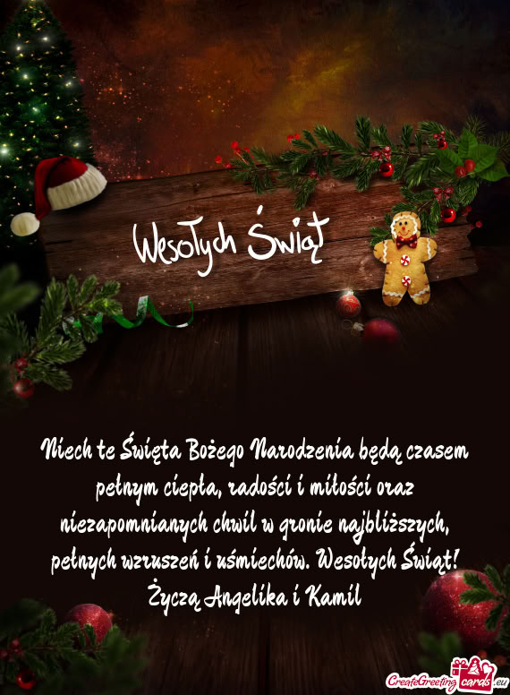 Omnianych chwil w gronie najbliższych, pełnych wzruszeń i uśmiechów. Wesołych Świąt! Życzą