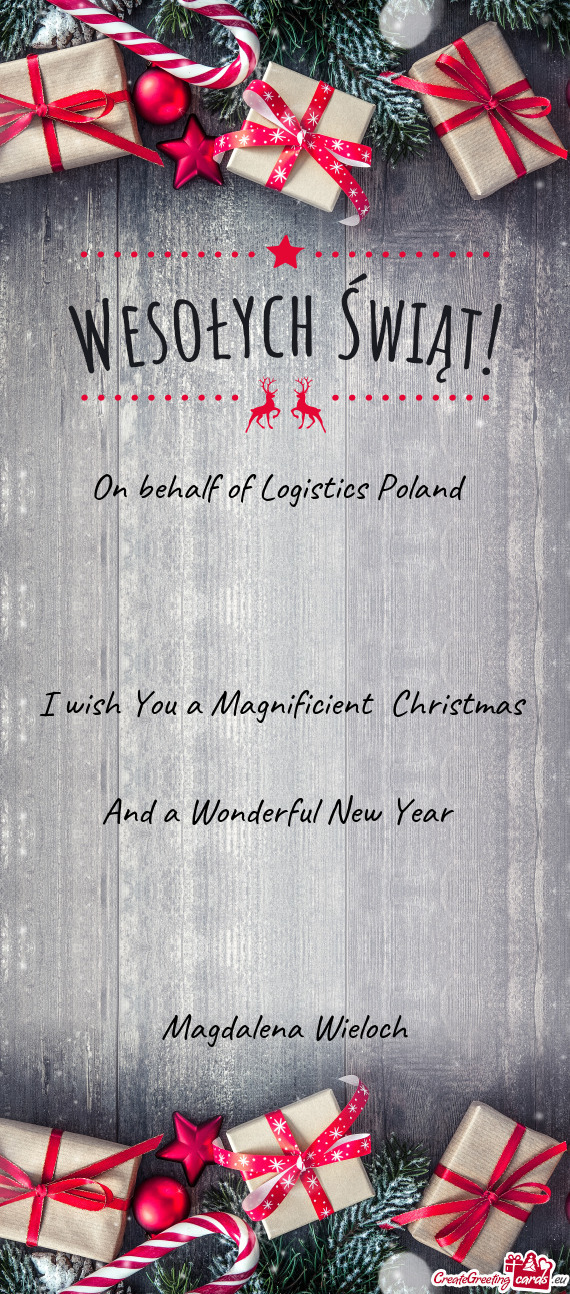 On behalf of Logistics Poland