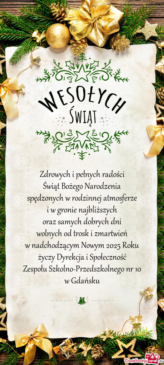 Onie najbliższych oraz samych dobrych dni wolnych od trosk i zmartwień w nadchodzącym Nowym 20