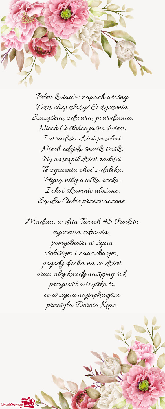 Oraz aby każdy następny rok