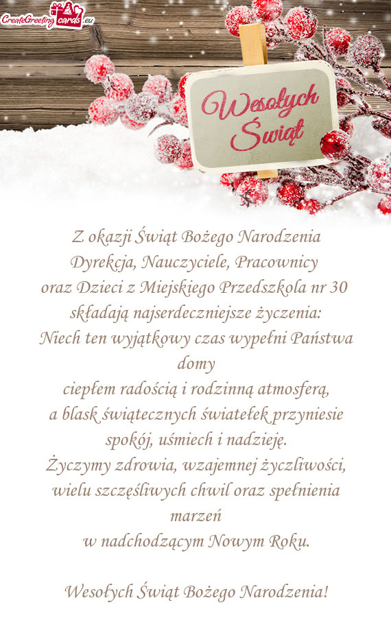 Oraz Dzieci z Miejskiego Przedszkola nr 30