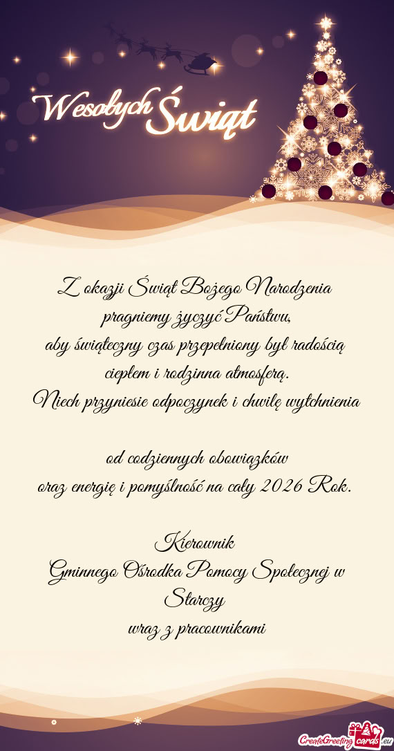 Oraz energię i pomyślność na cały 2026 Rok