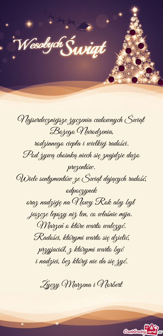 Oraz nadzieję na Nowy Rok aby był