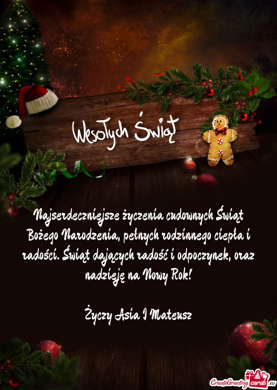 Oraz nadzieję na Nowy Rok! Asia I Mateusz