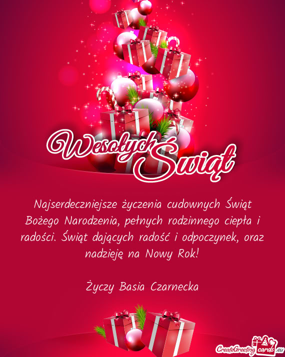 Oraz nadzieję na Nowy Rok! Basia Czarnecka
