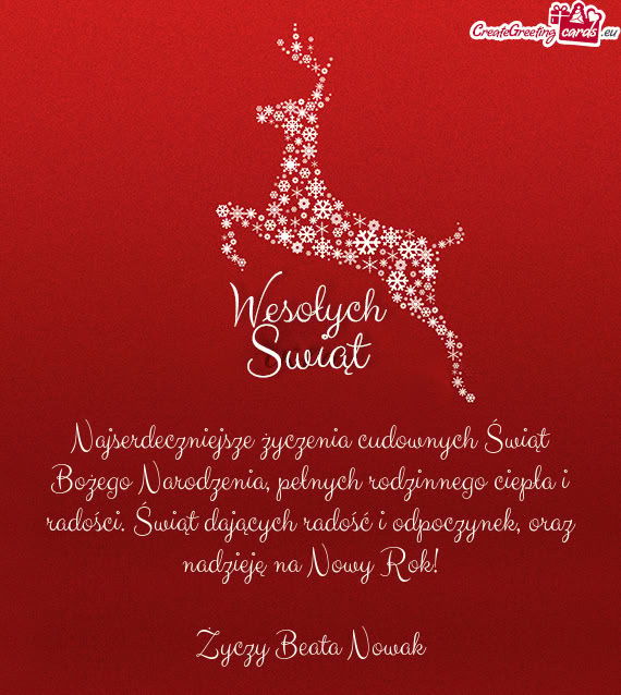 Oraz nadzieję na Nowy Rok! Beata Nowak