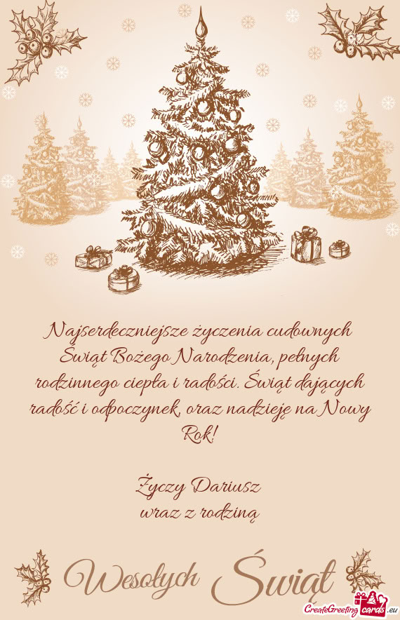 Oraz nadzieję na Nowy Rok! Dariusz wraz z rodziną