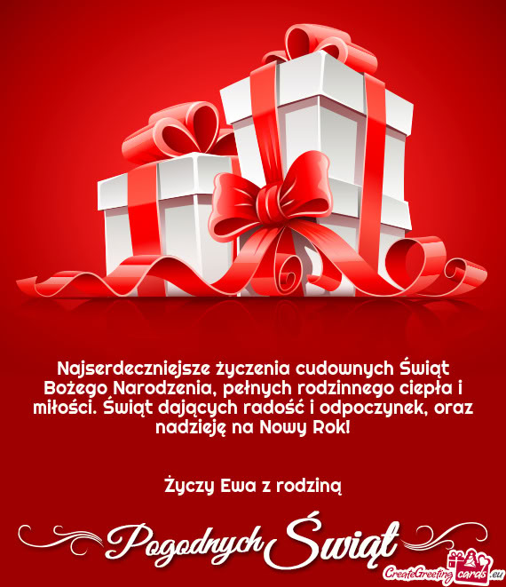 Oraz nadzieję na Nowy Rok!  Ewa z rodziną