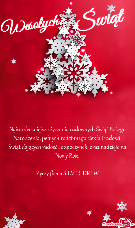 Oraz nadzieję na Nowy Rok! firma SILVER-DREW