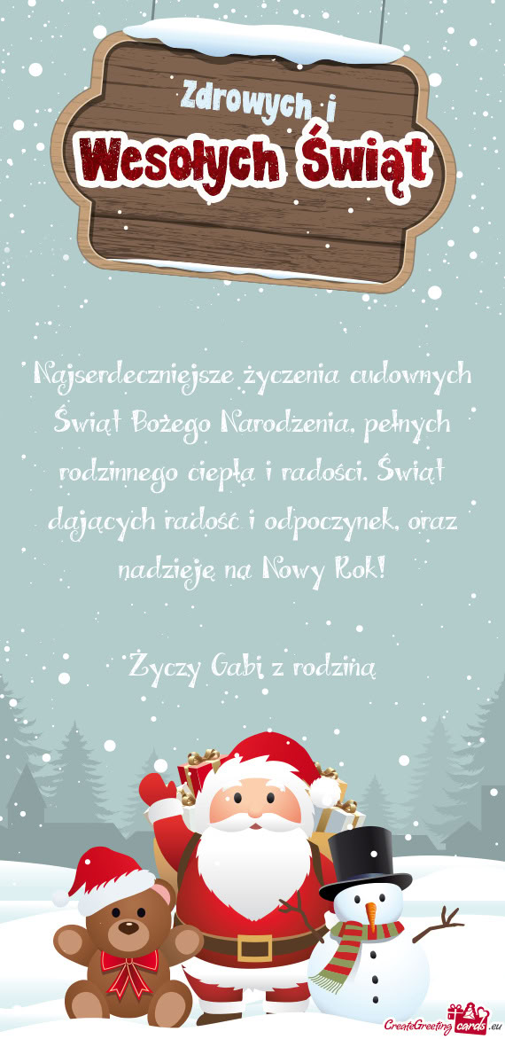 Oraz nadzieję na Nowy Rok! Gabi z rodziną