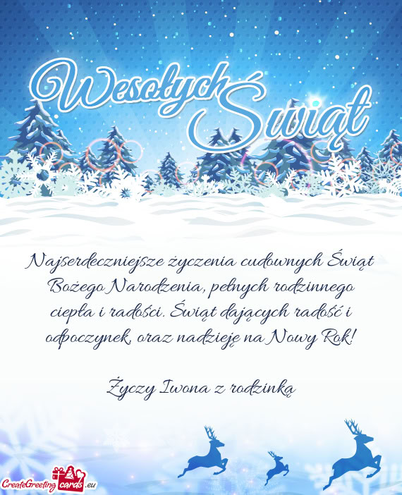 Oraz nadzieję na Nowy Rok! Iwona z rodzinką