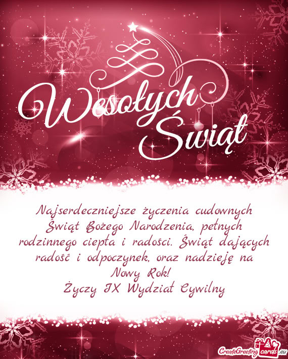 Oraz nadzieję na Nowy Rok! IX Wydział Cywilny