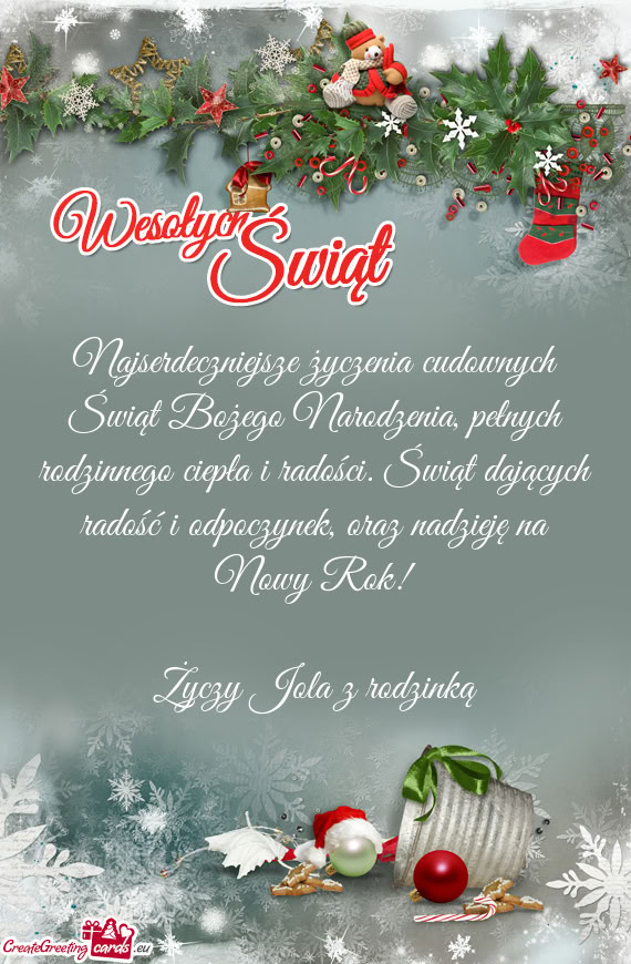 Oraz nadzieję na Nowy Rok! Jola z rodzinką
