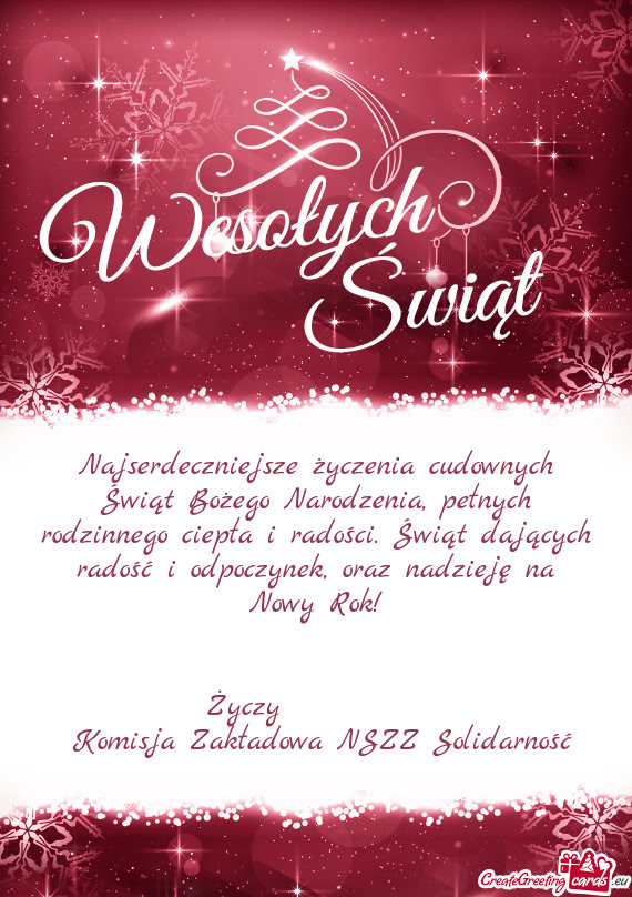 Oraz nadzieję na Nowy Rok!               Komis