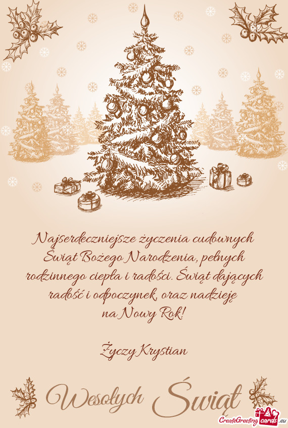 Oraz nadzieję na Nowy Rok! Krystian