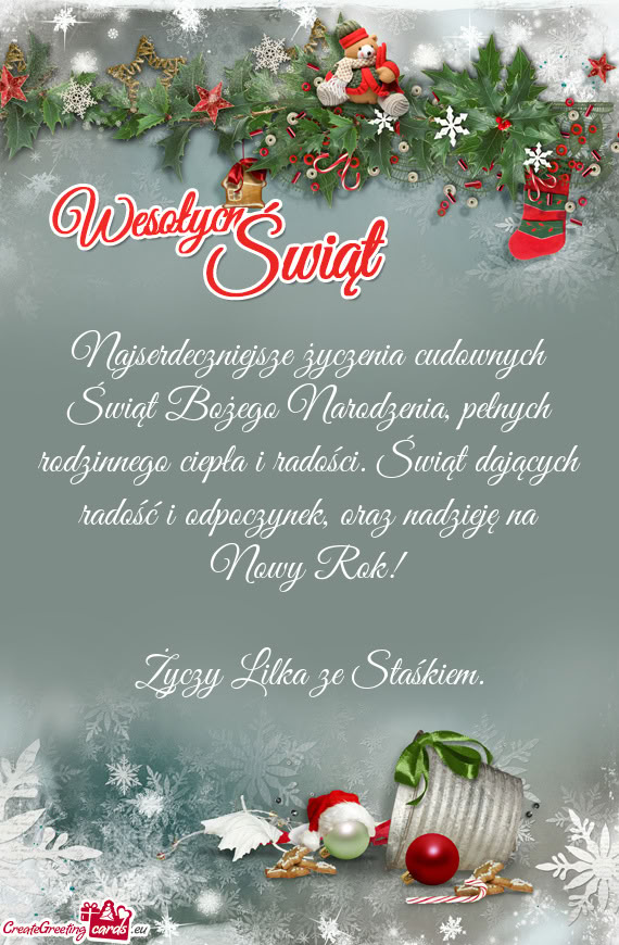 Oraz nadzieję na Nowy Rok! Lilka ze Staśkiem