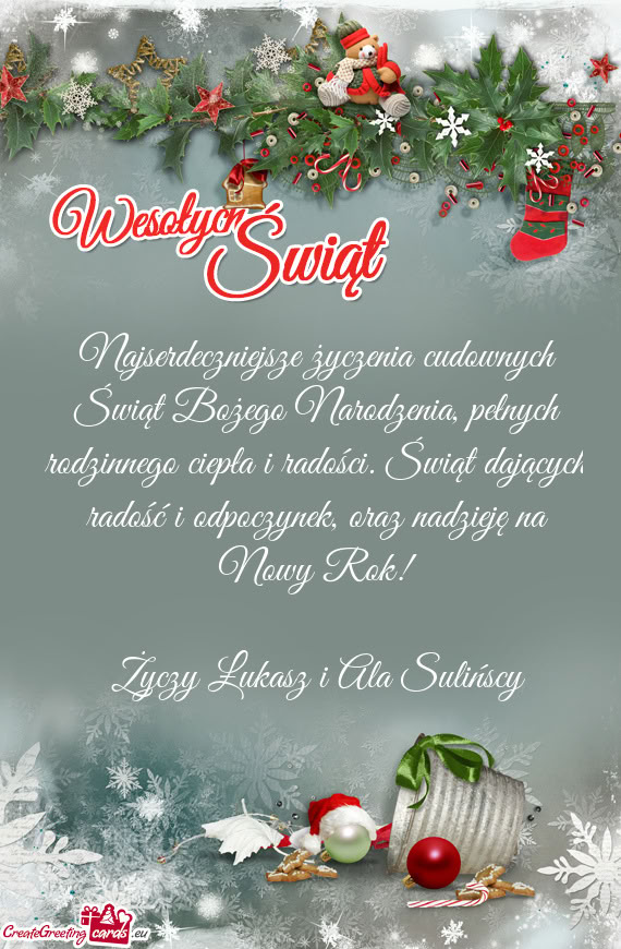 Oraz nadzieję na Nowy Rok! Łukasz i Ala Sulińscy