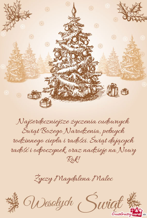 Oraz nadzieję na Nowy Rok! Magdalena Malec